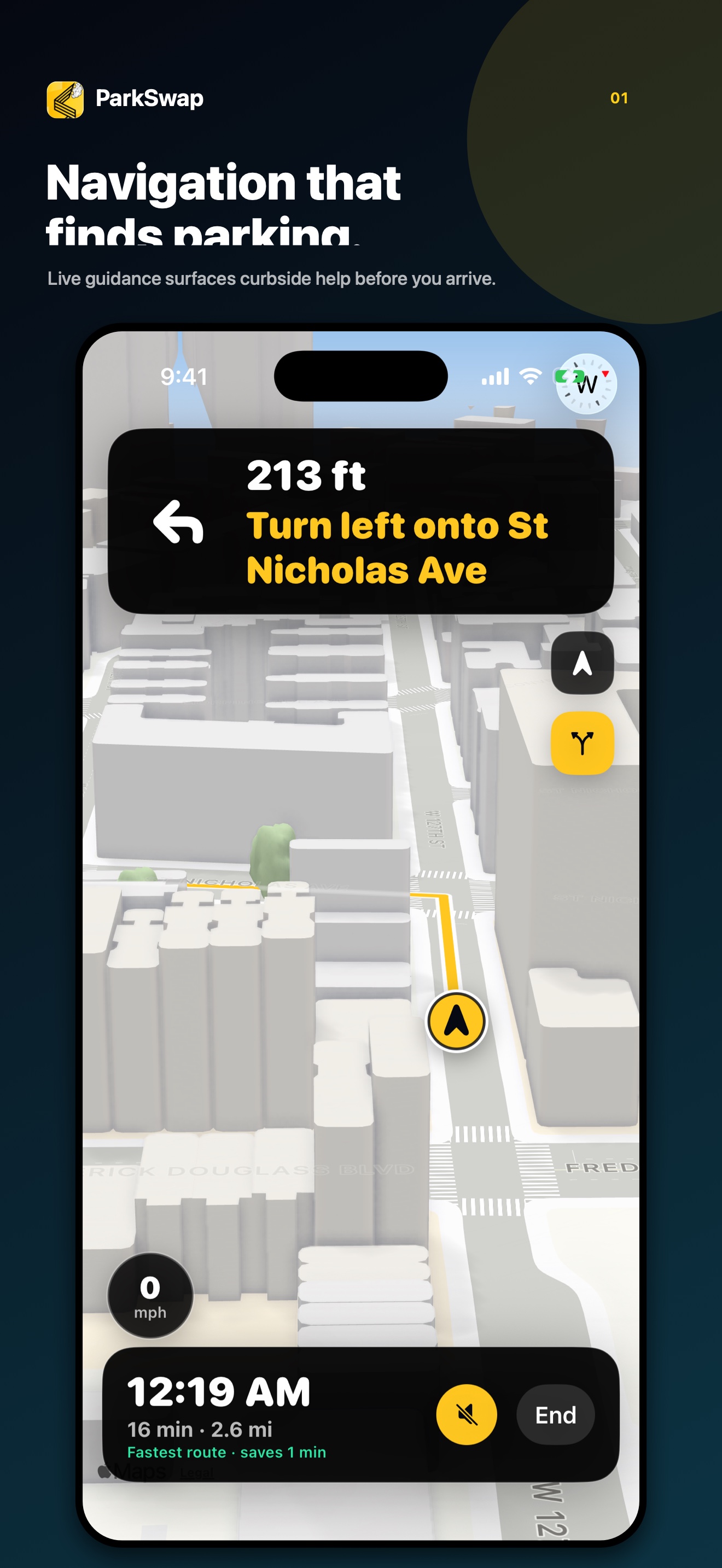 ParkSwap route guidance approaching the American Museum of Natural History