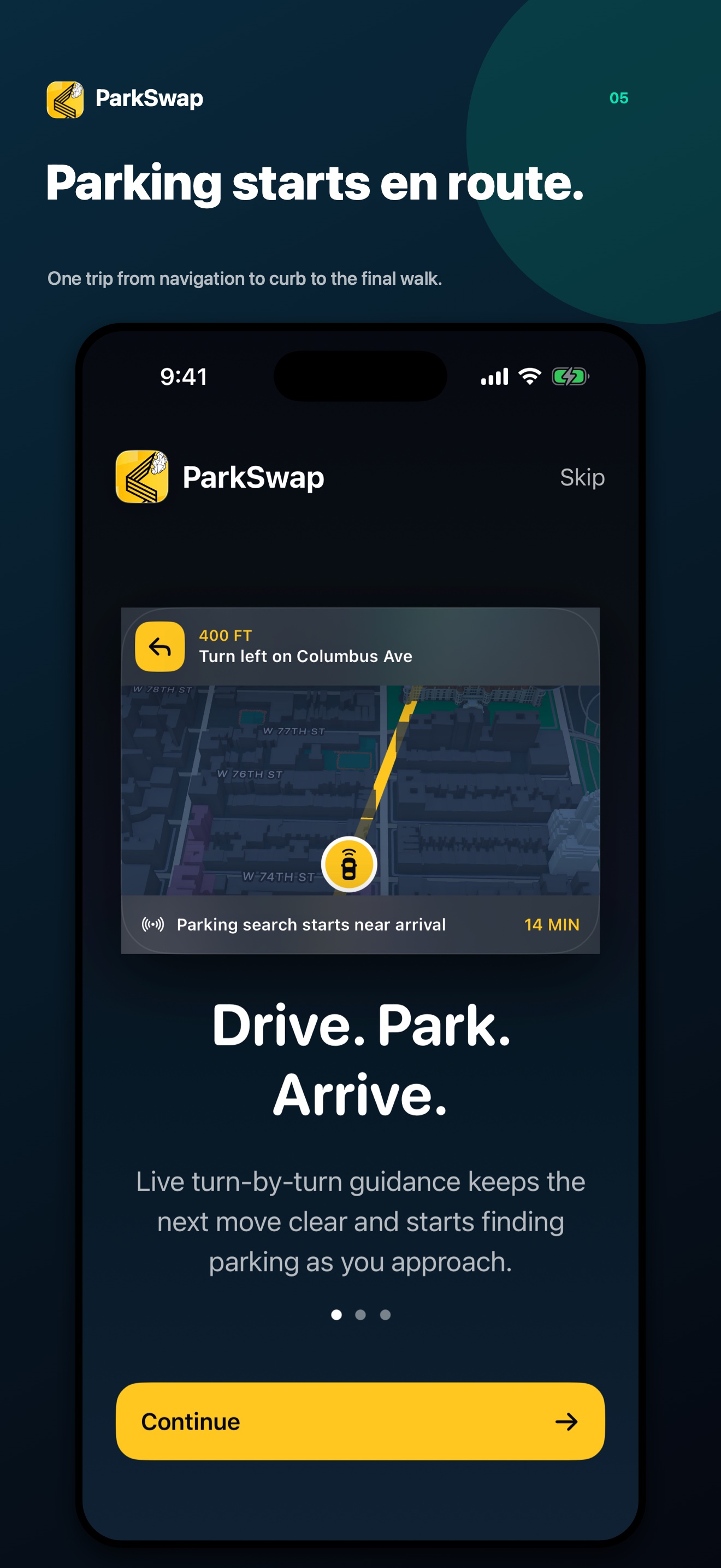 The complete ParkSwap journey through the final walk